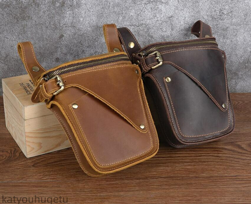 【送料無料】ベルトポーチ ヒップバッグ メンズ 本革 レザー ウエストバッグ バッグ 男性用 メンズ 小型 シンプル 鞄 かばん プレゼント