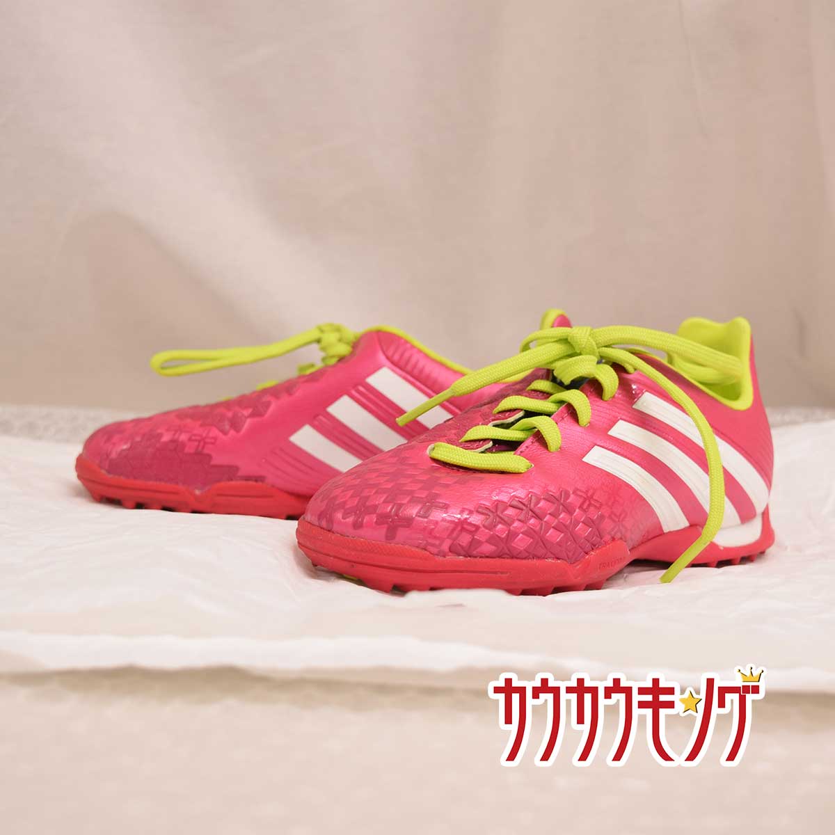 【中古】(良品) adidas/アディダス プレデターアブソラド LZ TRX TF J ビビッドベリーS14 /ランニングホワイト /ソーラースライム サイズ17.0cm サッカーシューズ/トレーニングシューズ F32630