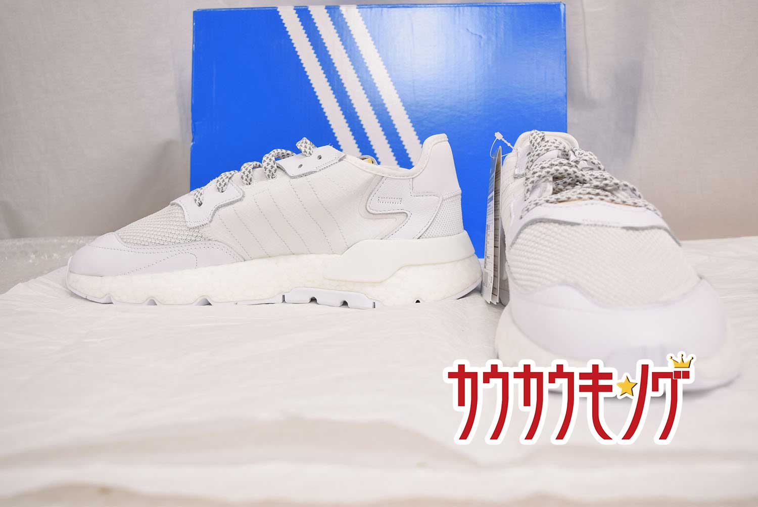 【中古】(未使用) adidas/アディダス NITE JOGGER ナイト ジョガー RUNNING WHITE/CRYSTAL 白 BD7676 サイズ28.0cm 19年新作