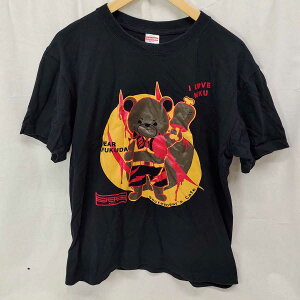 【中古】ベアー福田 プロレス Tシャツ みちのくプロレス SECRET BASE シークレットベース L ブラック