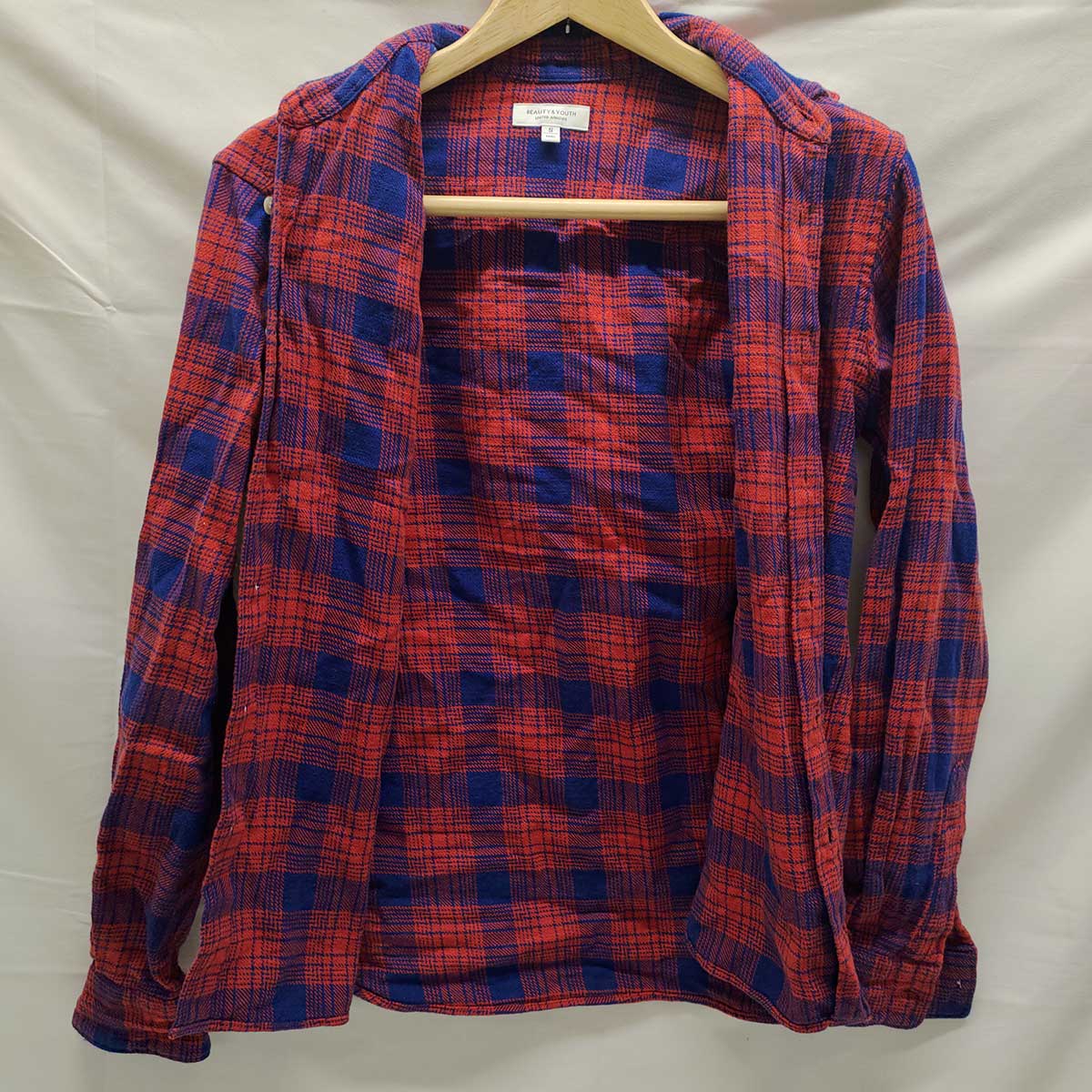 【中古】ビューティ&ユース ユナイテッドアローズ チェック 長袖 シャツ ネルシャツ S メンズ BEAUTY&YOUTH UNITED ARROWS トップス