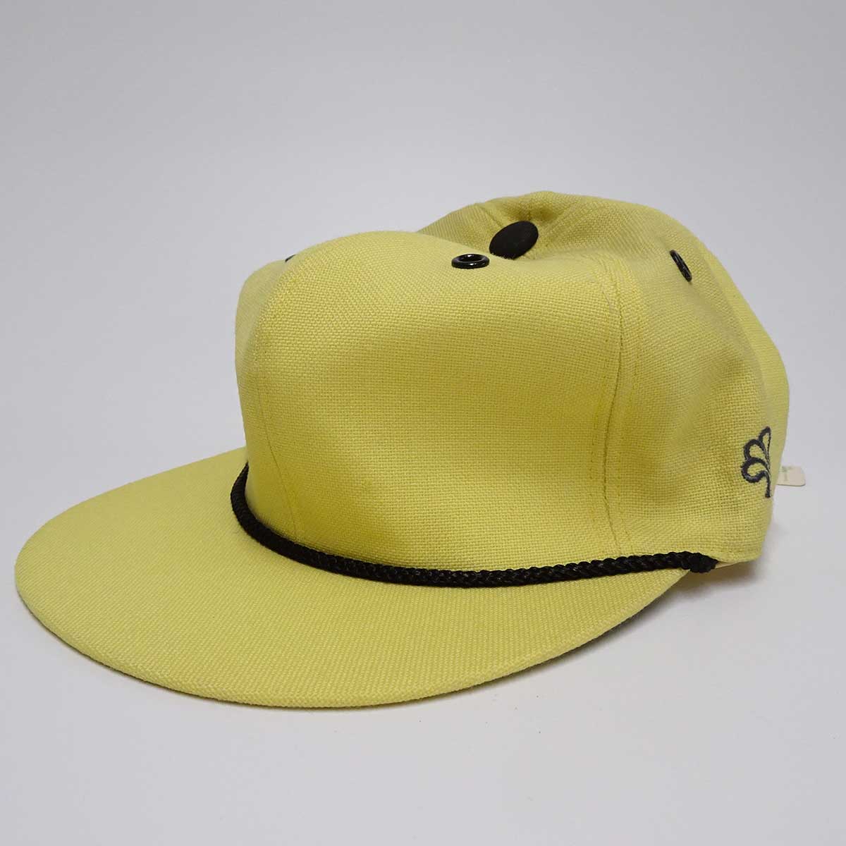 【中古】[未使用/デッドストック] ブリジストン GOLF ゴルフ 帽子 キャップ M イエロー ホワイト メンズ BRIDGESTONE ビンテージ レトロ クローバー