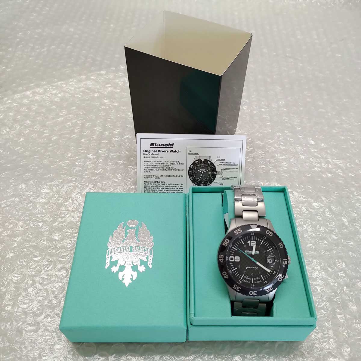 ビアンキ BIANCHI SCUBA TX シルバー ブラック 時計 ダイバーズウオッチ型腕時計 定価33000円 JP203ZOTWA メンズ