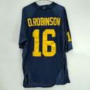 商品について ※商品は画像にあるものがすべてとなります。　商品説明：Michigan Wolverines Authentic Football jersey【仕様】 　ブランド：アディダス　タイプ：ミシガン大学 ウルヴァリンズ ジャージ ユニフォーム #16 D.ROBINSON ダンカン・ロビンソン　表記サイズ：48　対象：メンズ　身幅：約59.5cm　着丈：約81.5cm 【状態】　　汚れやほつれなどがあります。