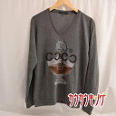 【中古】HOLLYWOOD MADE ハリウッドメイド 長袖 Vネック シャツ M グレー メンズ