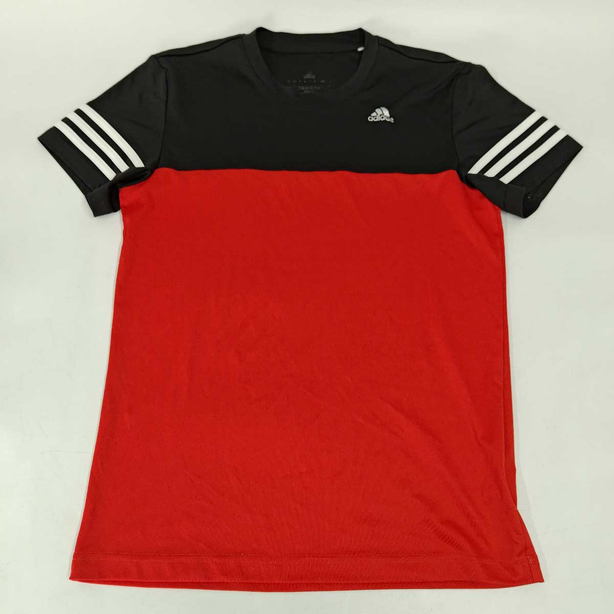 【中古】アディダス Base Mid 半袖 プラシャツ ドライシャツ L ブラック レッド AJ5760 メンズ ADIDAS