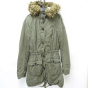 【中古】アバクロンビー&フィッチ 裏ボア ファーフード ミリタリージャケット L オリーブ 1U2134 メンズ Abercrombie & Fitch フライトジャケット アバクロ