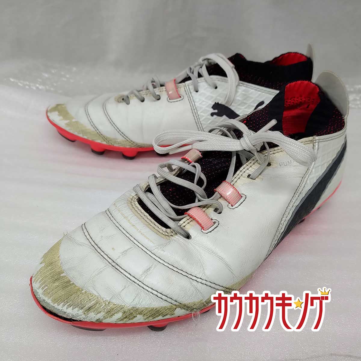 【中古】プーマ サッカースパイク プーマワン 17.1 HG 26cm ホワイト 104080-01 メンズ PUMA