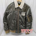 【中古】ディーゼル ジャケット W-FEDOVIK 袖ビッグジップディティール ファートリム パテッドボンバージャケット/MA-1 S オリーブ DIESEL