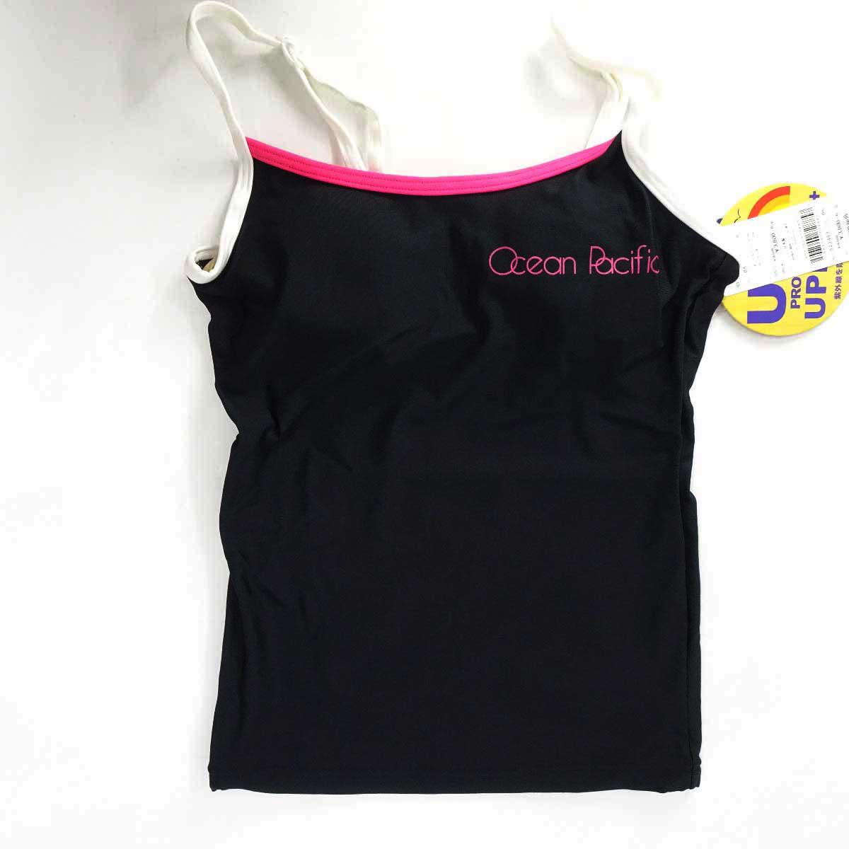 【中古・未使用品】オーシャンパシフィック OP キャミソール 水着 パット付き UPF50+ UV ワンピース S BK 523463 レディース Ocean ...