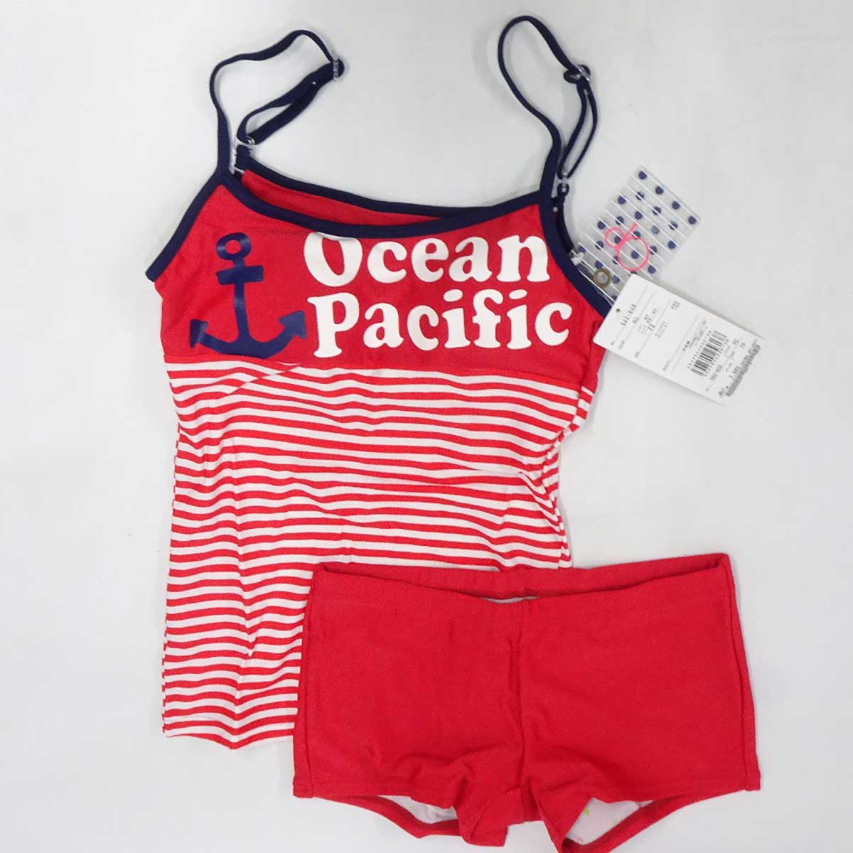 【中古・未使用品】オーシャンパシフィック キャミソール 水着 パッド付き 7S RD 522-802 レディース Ocean Pacific