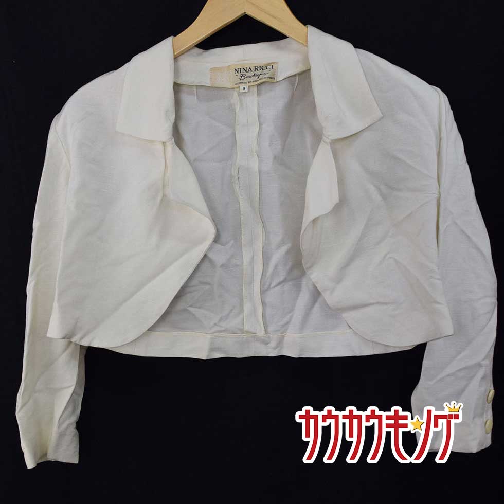 【中古】ニナリッチ ボレロ サイズ9 ショート丈 ホワイト レディース NINA RICCI