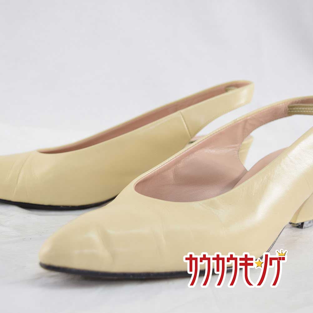 【中古】BOUTIQUE OSAKI ブティックオーサキ レザー パンプス 22cm ライトベージュ レディース