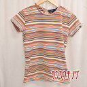 【中古】ミレー 半袖 ボーダー Tシャツ/プラシャツ マルチカラー M MIV4951 レディース MILLET ストレッチ