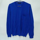 【中古】コムサ・メン 長袖 セーター ストレッチ 綿 シャツ COMME CA MEN Men L ブルー 07-42TY11 メンズ トップス