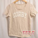 【中古】アースミュージックアンドエコロジー カットソー Tシャツ F ライトベージュ レディース