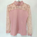 【中古・未使用品】QUUR SANSA Tシャツ ライディングシャツ ロングスリーブ レース S ピンク レディース 乗馬 馬術