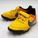 【中古】ナイキ フットサル インドアシューズ ティエンポ V4 TF 18cm オレンジ 658104-858 キッズ NIKE ジュニア
