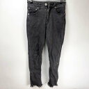 【中古】VIS ビス ストレッチ デニム パンツ ダメージ加工 S ブラック レディース