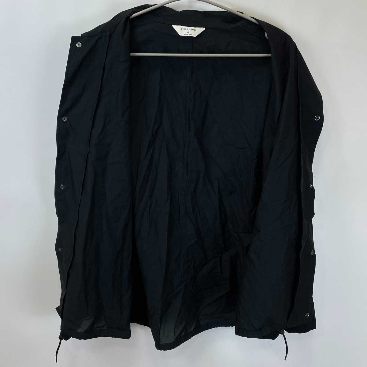 【中古】STILL BY HAND スティル バイ ハンド キュプラ コットン コーチジャケット 48 ブラック BL02231 メンズ