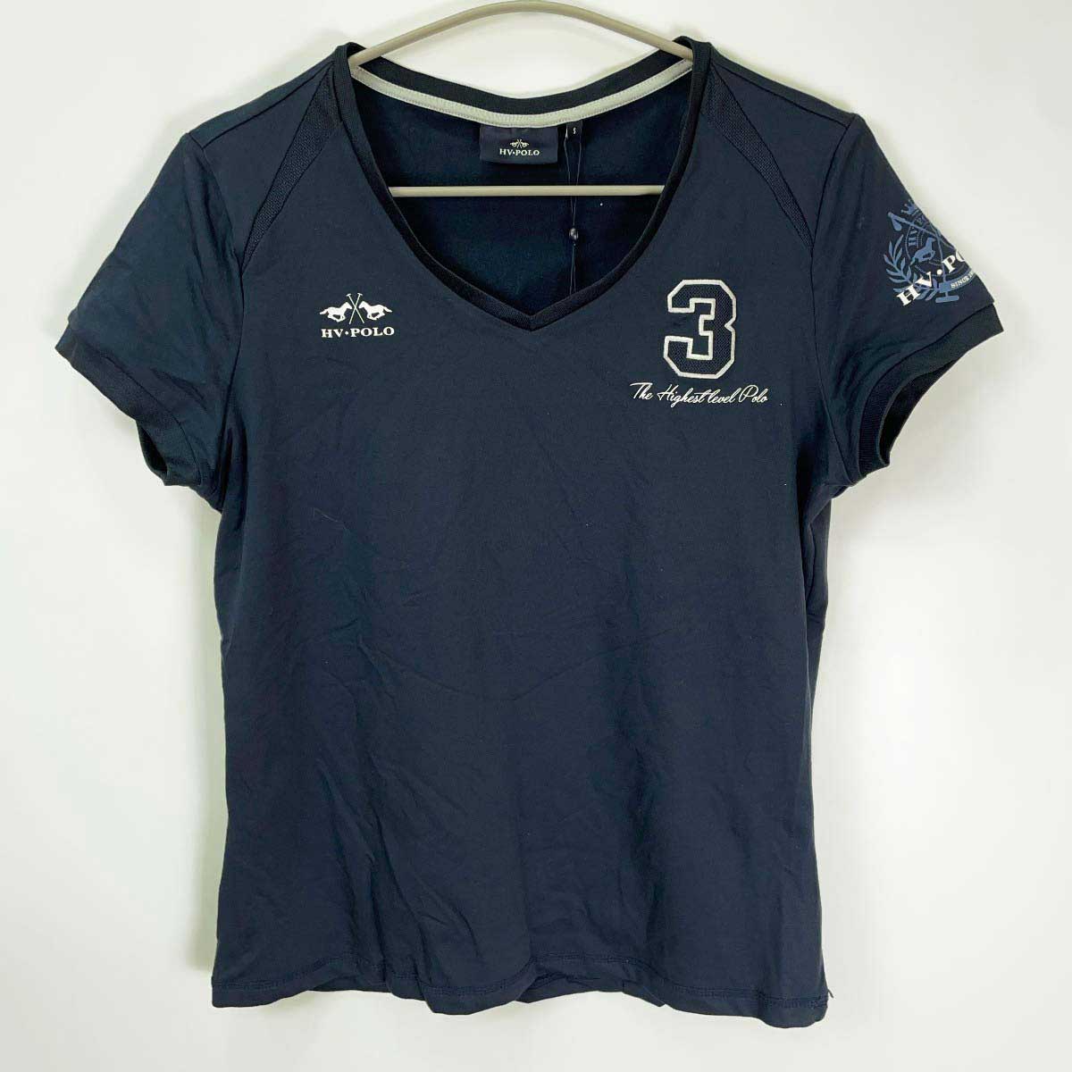 【中古・未使用品】HV POLO FAVOURITAS フェバリタス テック 半袖 T シャツ ライディング S DARK BLUE 118945 レディース 乗馬 馬術