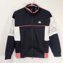 【中古】アディダス ジャージ ジャケット S ブラック ホワイト レディース ADIDAS スポーツ ウェア