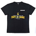 【中古・未使用品】ドニック 卓球 2018 ワールドカップ パリ フランス 記念 ドライシャツ プラシャツ Tシャツ L ブラック ユニセックス DONIC