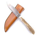 【中古】ANZA アンザ ハイカーボン エルク スタッグ フィックスド アメリカ製 F-4 FE ケース付き アウトドアナイフ 廃盤