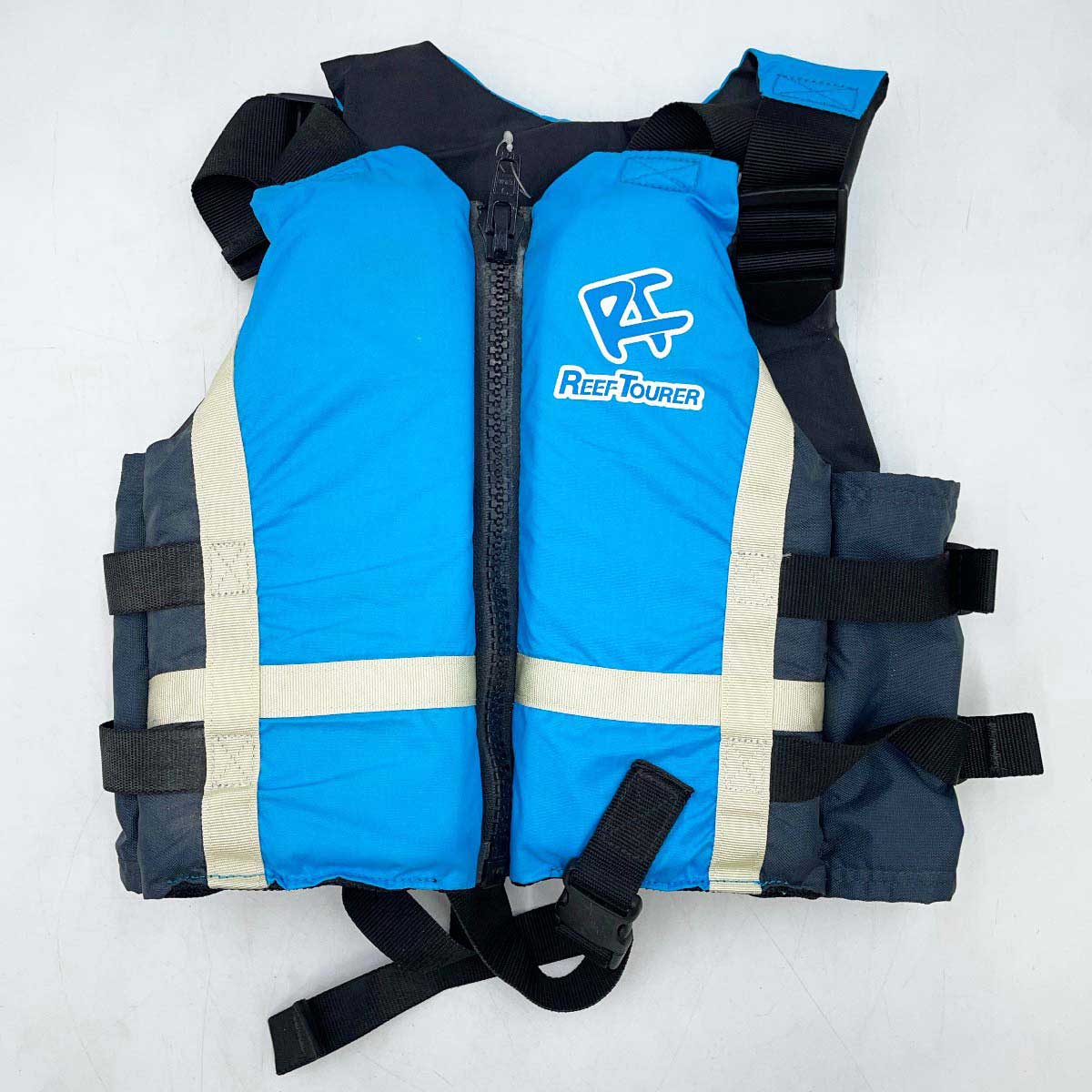 【中古】ReefTourer リーフツアラー ライフジャケット S ブルー SV-1500 ジュニア 船 ボート 海釣り アウトドア アクティビティ 救命胴衣