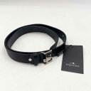 【中古・未使用品】EQUILINE エクイライン ELVINE 型押しレザーベルト Eバックル 90 ブラック レディース 乗馬 馬術