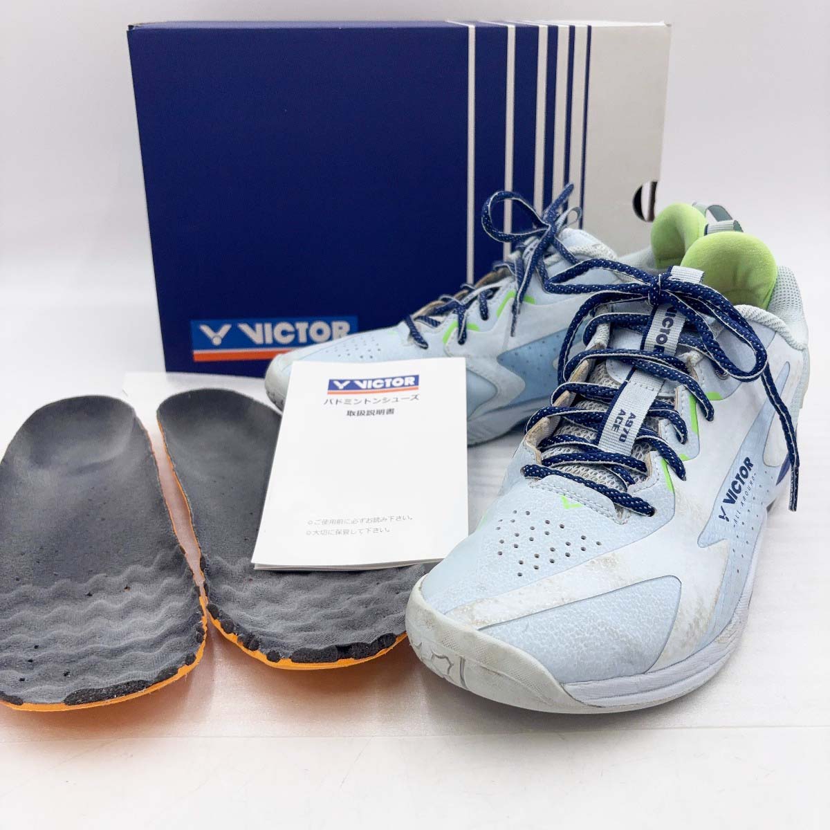 【中古】ビクター A970ACE バドミントンシューズ 28cm スカイブルー VMEAF22564 メンズ Victor