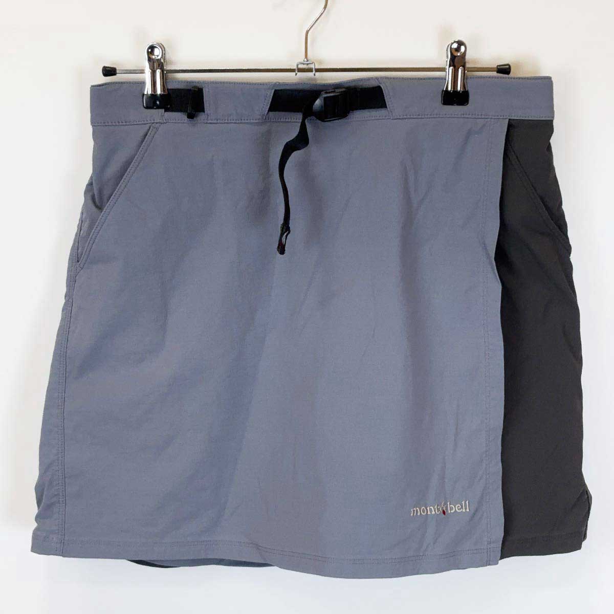 商品について ※商品は画像にあるものがすべてとなります。【仕様】 　ブランド：モンベル　タイプ：キュロットパンツ　表記サイズ：L　対象：レディース　カラー：ブルーグレー　総丈：約43cm　ウエスト：約40cm 【状態】　目立った傷みや汚れはみられません。
