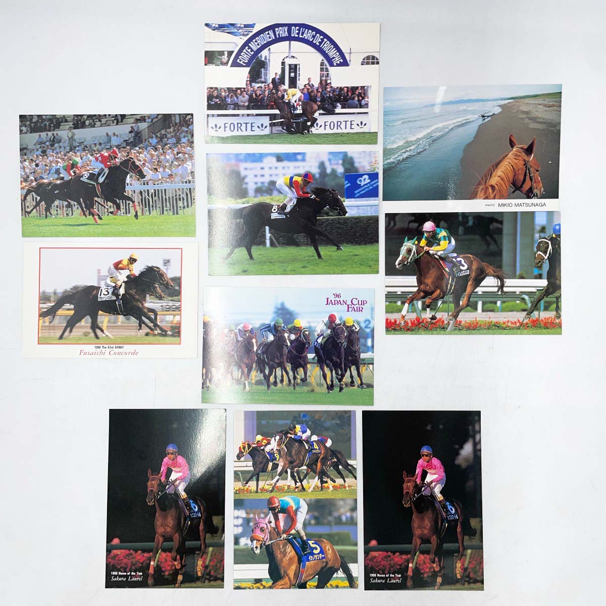 【中古】JRA プラザ エクウス 競馬 ポストカード イシノサンデー サイレンススズカ フサイチコンコルド エリシオ サクラローレル 他