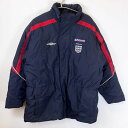 【中古】アンブロ 90's イングランド代表 中綿ジャケット ベンチコート ヴィンテージ M(EUサイズ) ネイビー メンズ UMBRO サッカー ウォームアッ...
