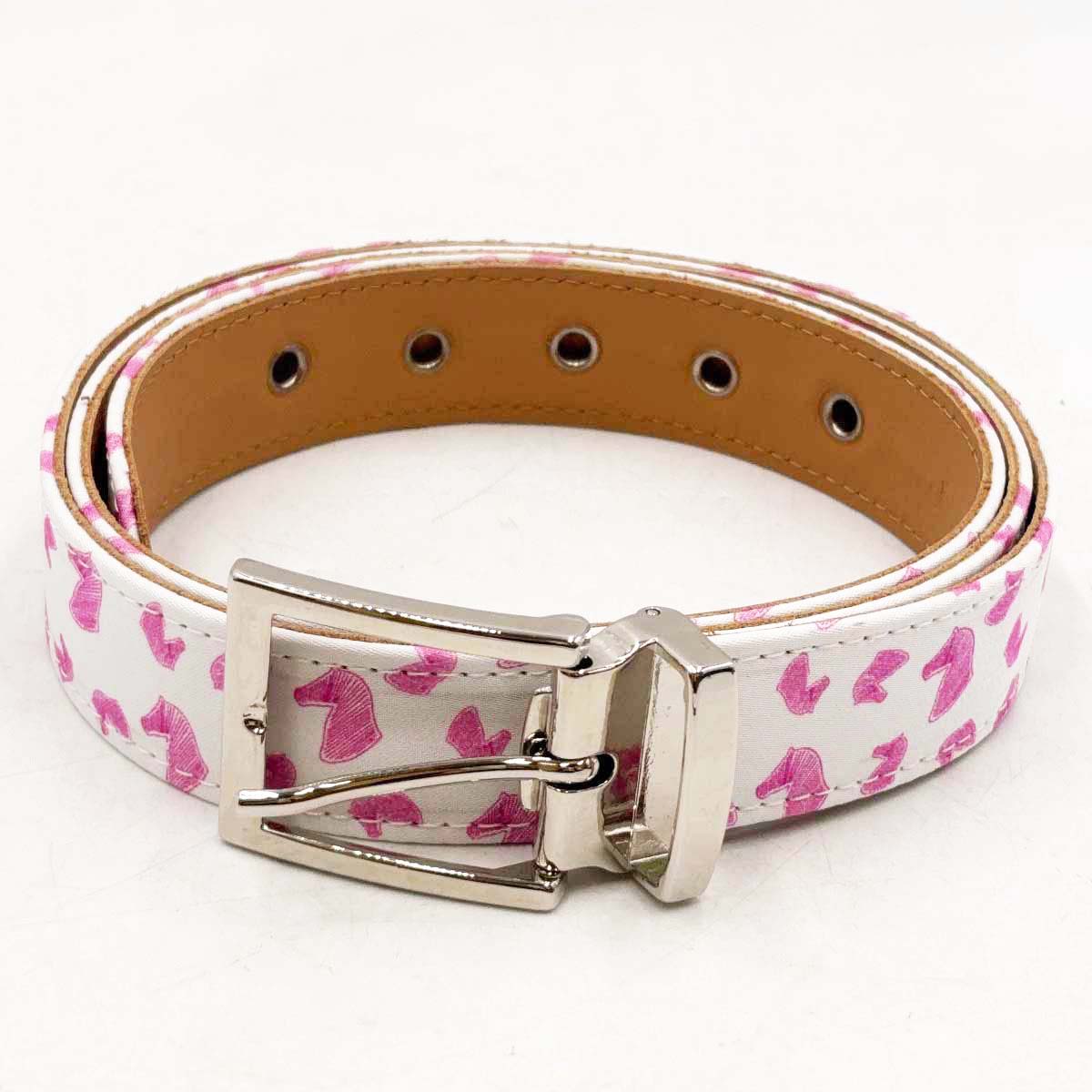 【中古・未使用品】DESORI CINTURA EQUITAZIONE ベルト ホワイト ユニセックス 乗馬 馬術