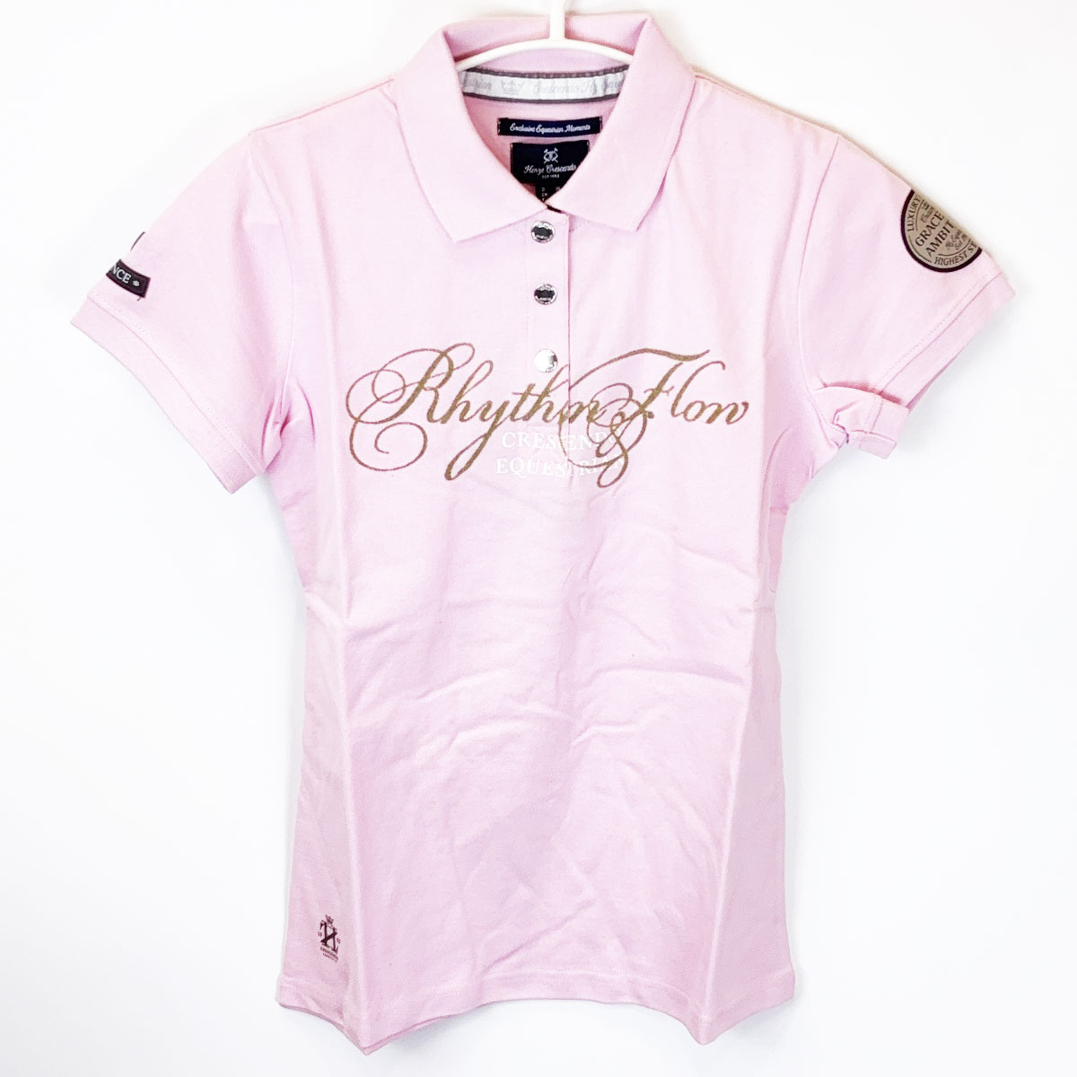 【中古・未使用品】HORZE ホルツ クレッシェンド メイヴ ポロシャツ ライディングシャツ 36 ピンク 33223 レディース 乗馬 馬術