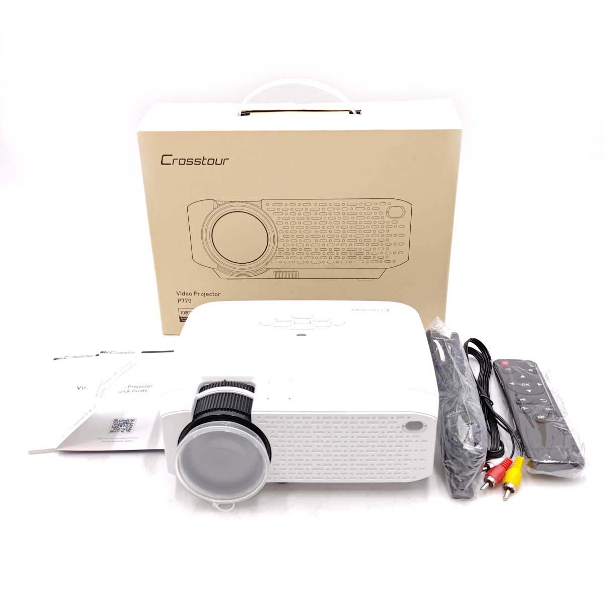 【中古】Crosstour プロジェクター P770 4200ルーメン Wi-Fi接続 スマホに直接接続可 1080P対応 ホームシアター TV