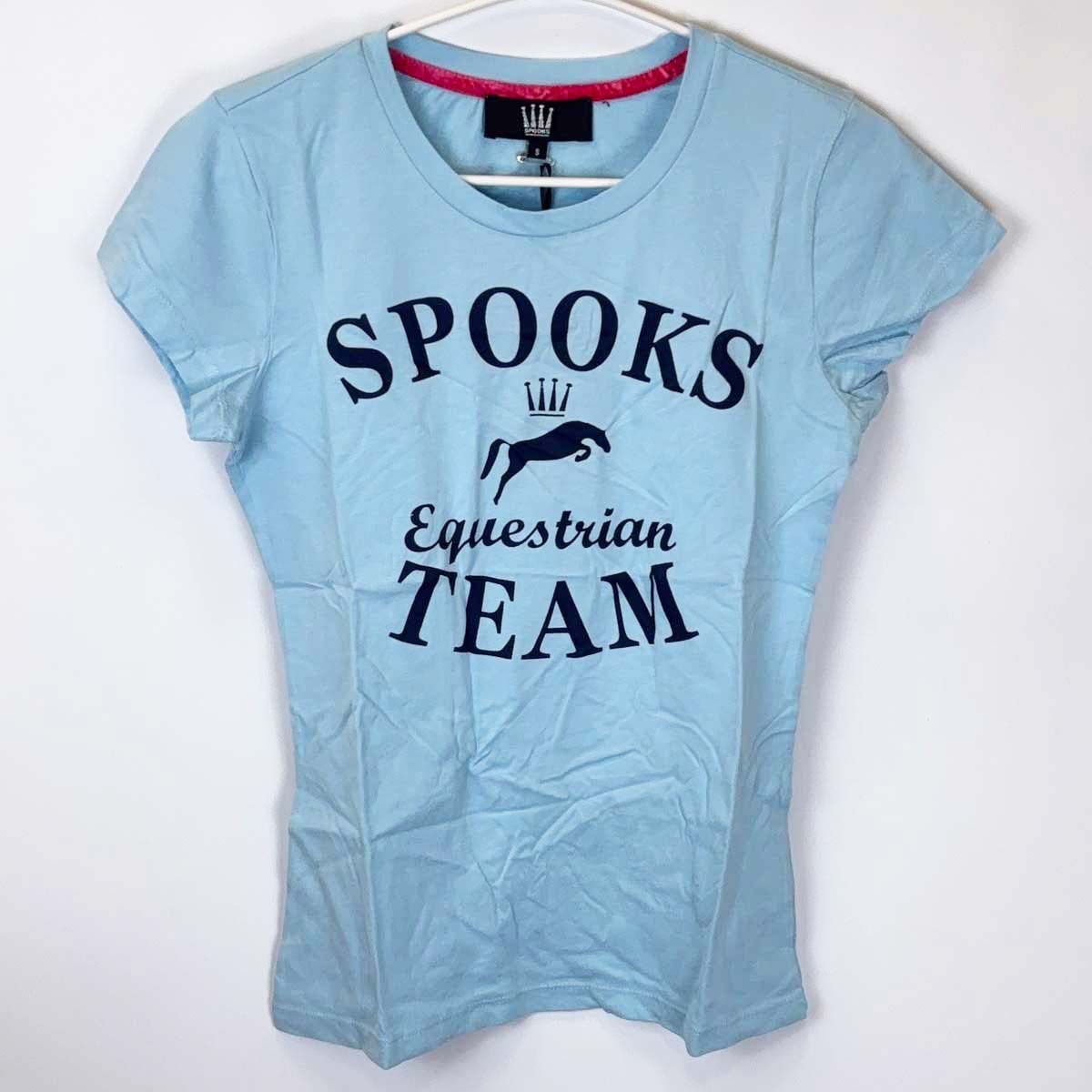 【中古・未使用品】SPOOKS スプークス Team Shirt 半袖Tシャツ S ブルー レディース 乗馬 馬術
