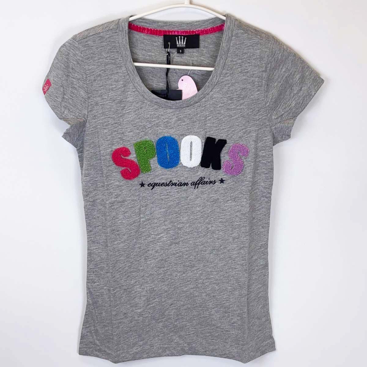 【中古・未使用品】SPOOKS スプークス Isa Shirt 半袖Tシャツ S グレー レディース 乗馬 馬術