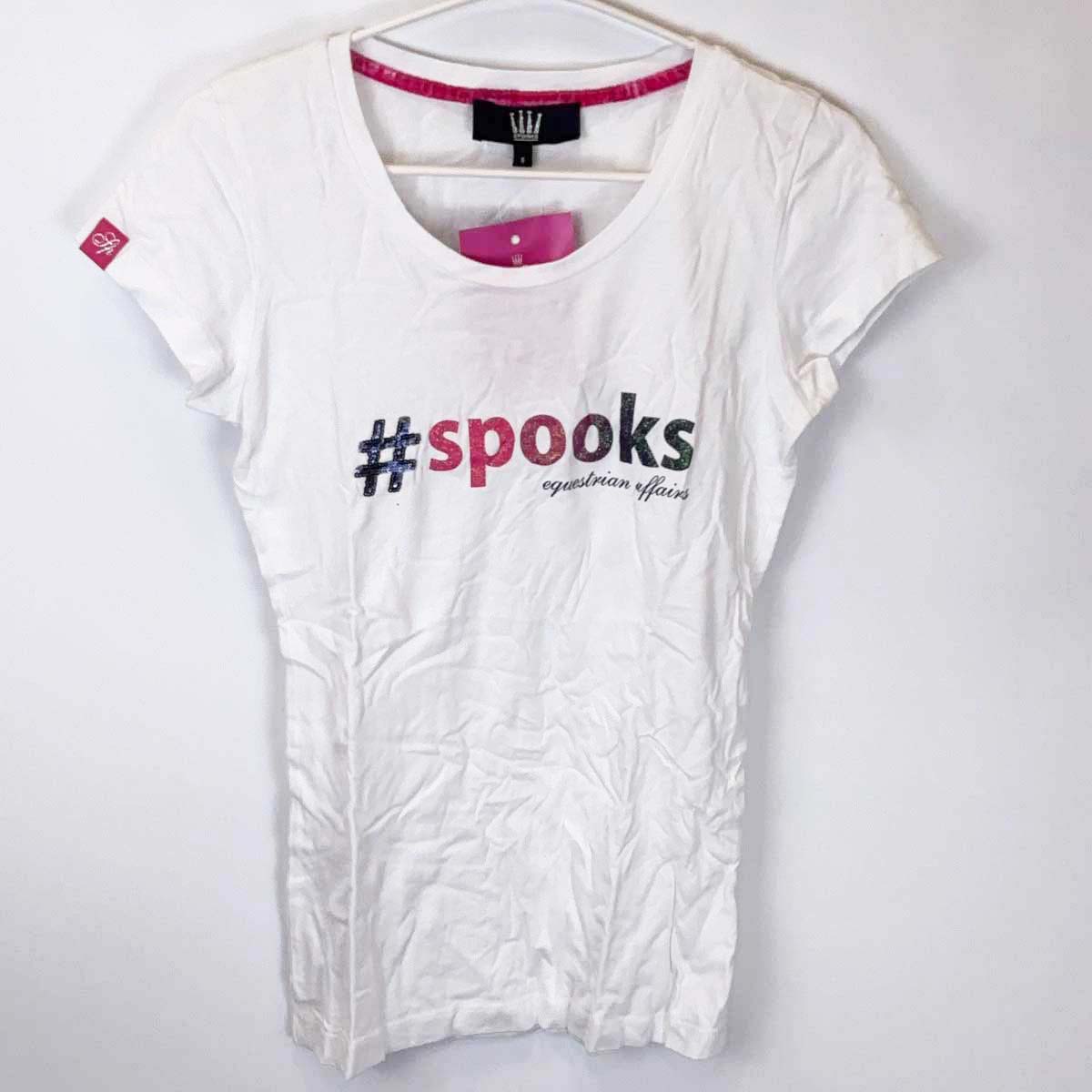 【中古・未使用品】SPOOKS スプークス Maren Shirt 半袖Tシャツ S ホワイト レディース 乗馬 馬術