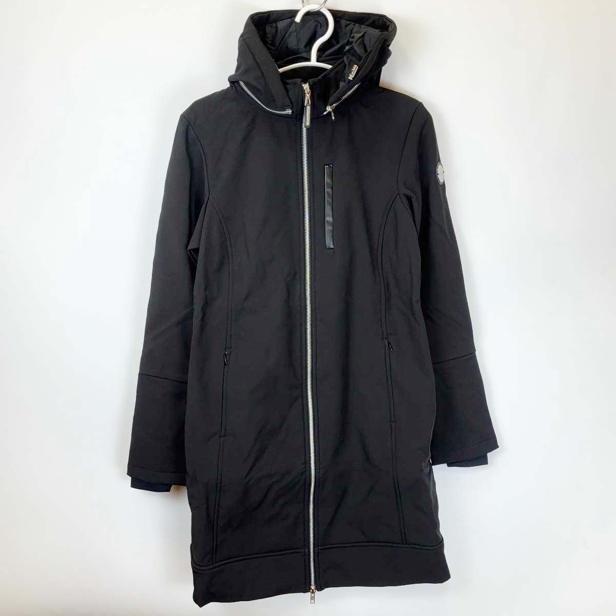 【中古・未使用品】NOEL ASMAR ノエルアスマール ジップアップジャケット コート フード付 S ブラック ..