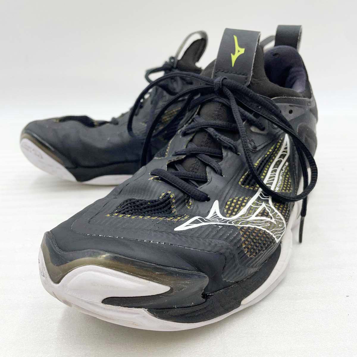 【中古】ミズノ ウエーブモーメンタム3 バレーボールシューズ 26.5cm ブラック/ホワイト V1GA231252 MIZUNO