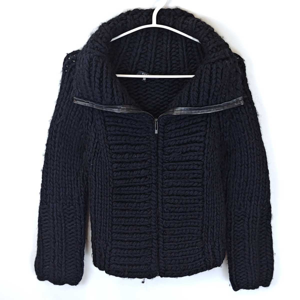 【中古】グッチ ジップアップ 厚手 カーディガン XS ブラック 103114 X8005 メンズ GUCCI