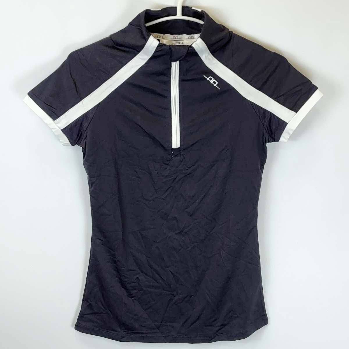 【中古・未使用品】Horseware AA Platinum ハーフジップ 半袖 ライディングシャツ XS ダークグレー レ..