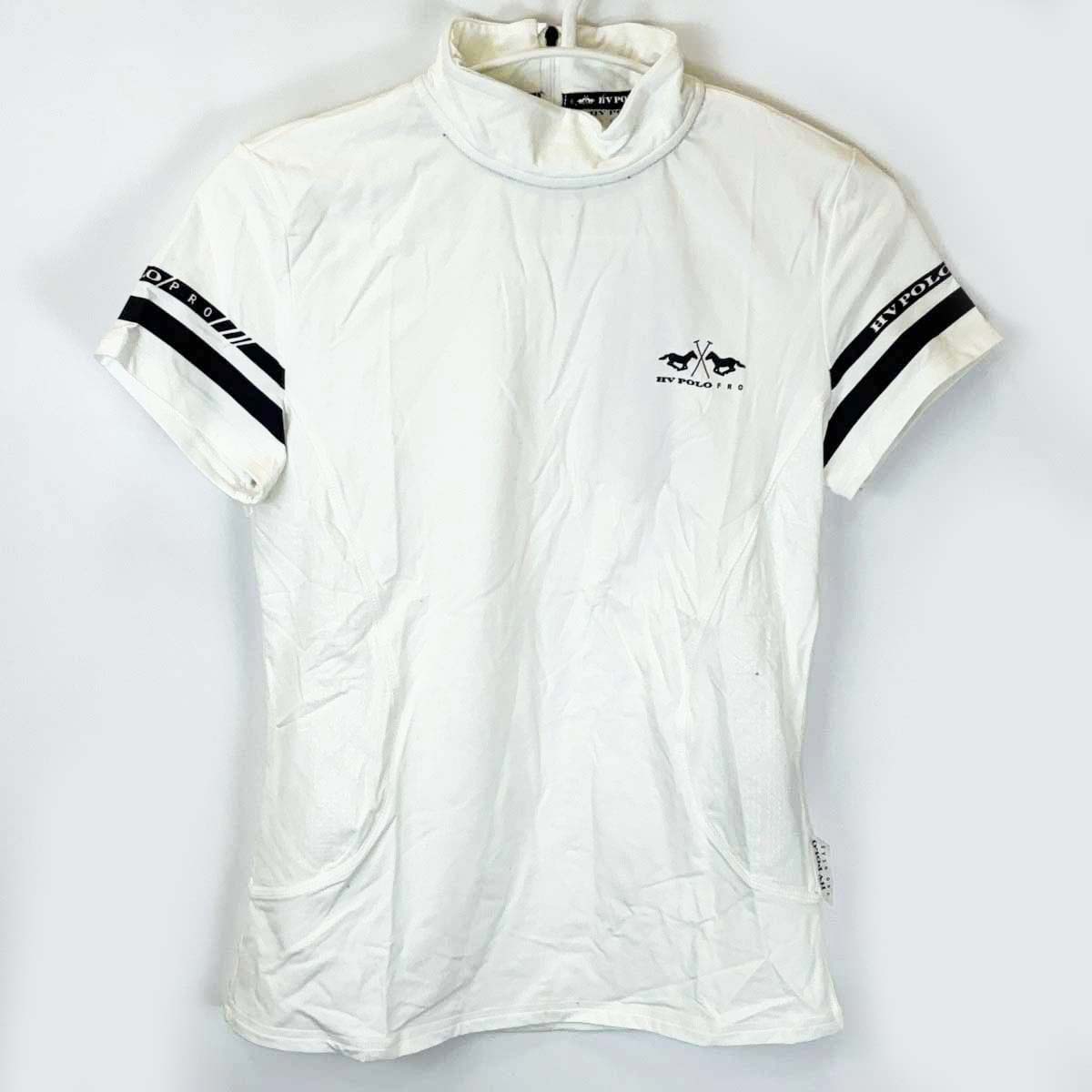【中古・未使用品】HV POLO 半袖 ライディングシャツ S ホワイト レディース 乗馬 馬術