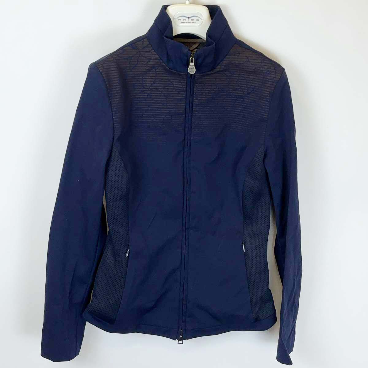 【中古・未使用品】ANIMO アニモ ジップアップ ライディングジャケット 40 ネイビー レディース 乗馬 馬術