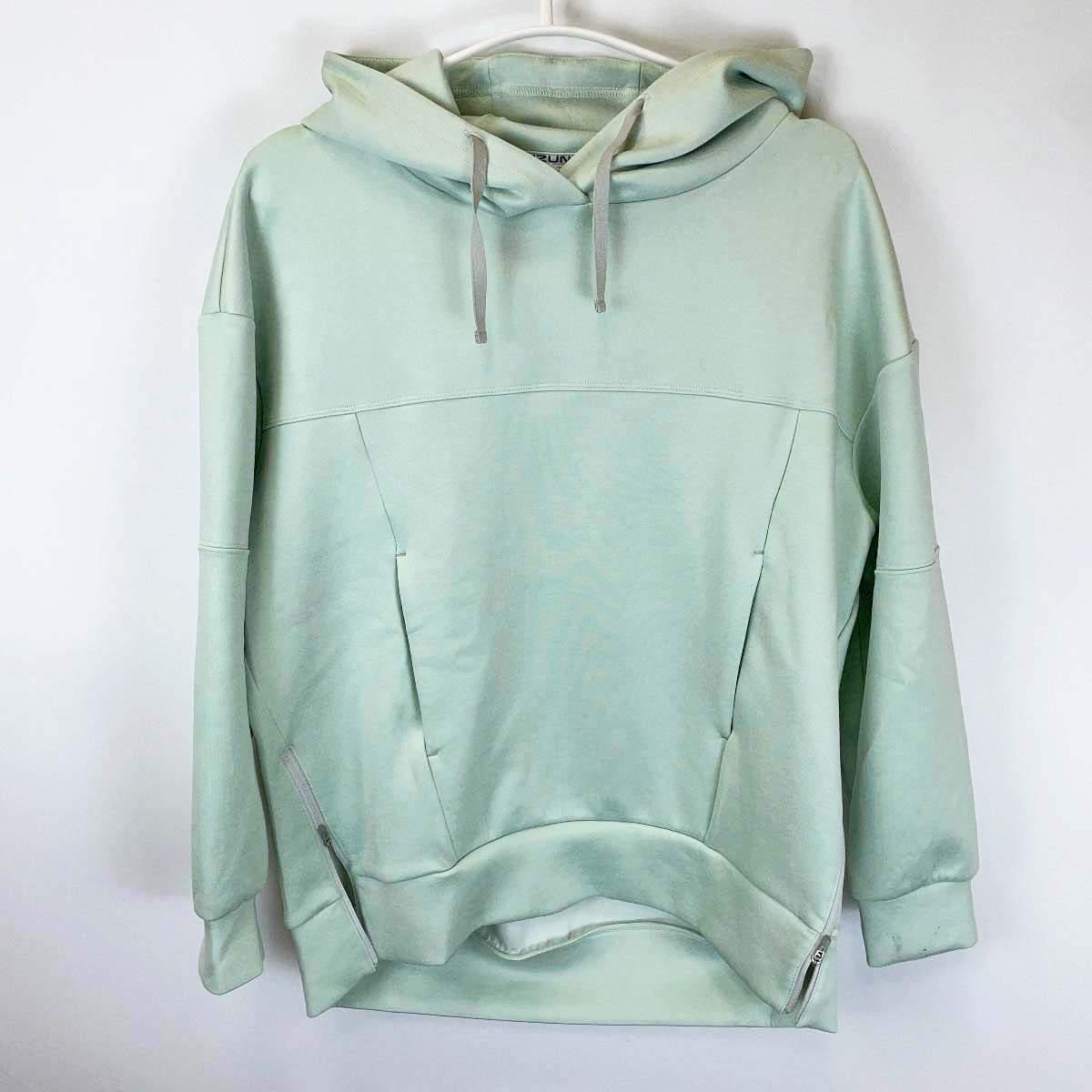 【中古】ミズノ ストレッチスウェットプルオーバーフーディ M ソフトミント杢 32MCC332 レディース MIZ..