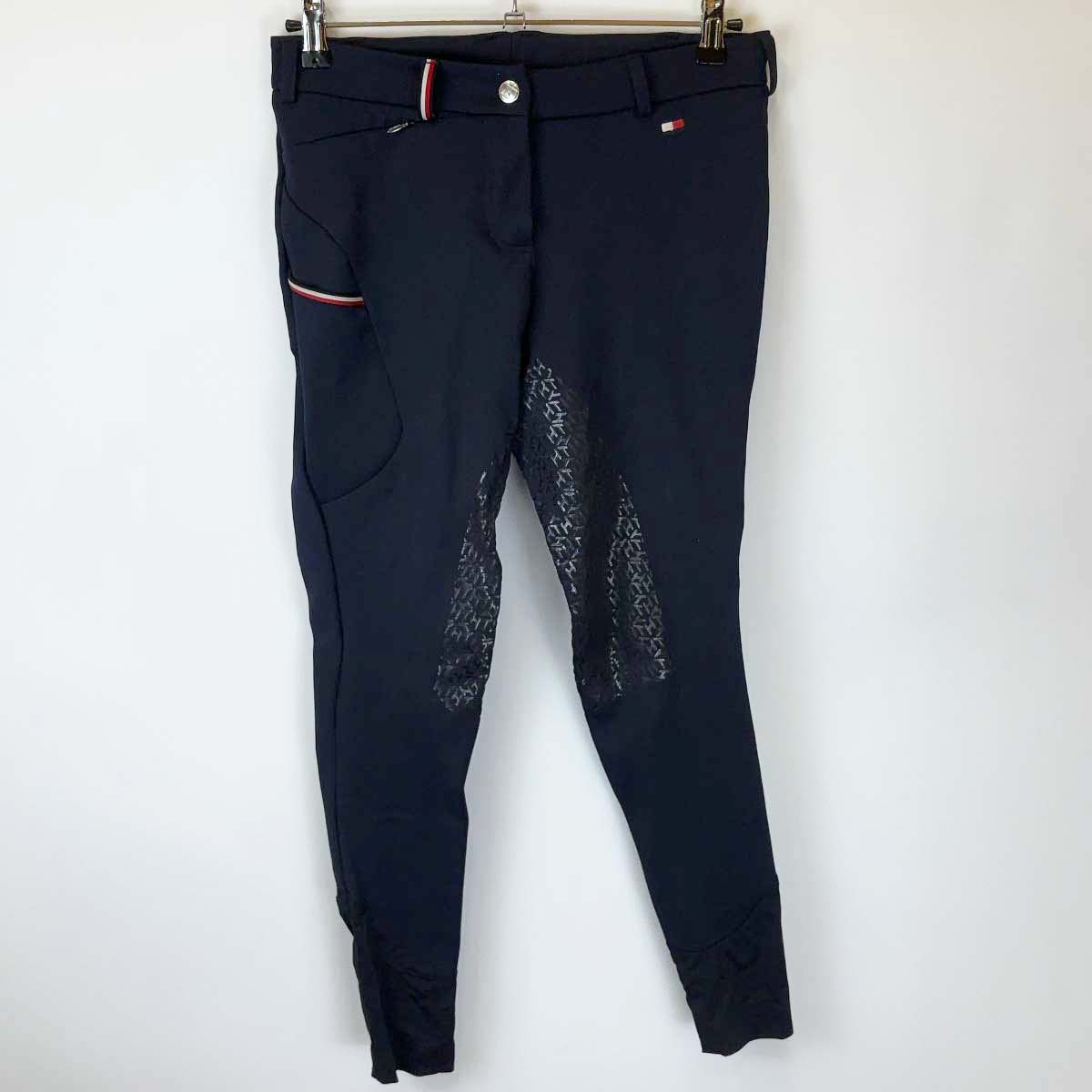 【中古】トミーヒルフィガー キュロット パンツ フルグリップ L ネイビー レディース TOMMY HILFIGER 乗馬ズボン 馬術