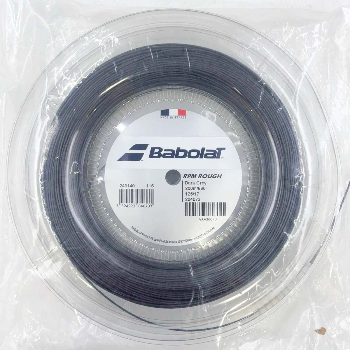 Other - 【中古・未使用品】バボラ RPM ROUGH 125 硬式テニス ストリング ガット 200m ロール ブラック 243140 BABOLAT 1.25mm