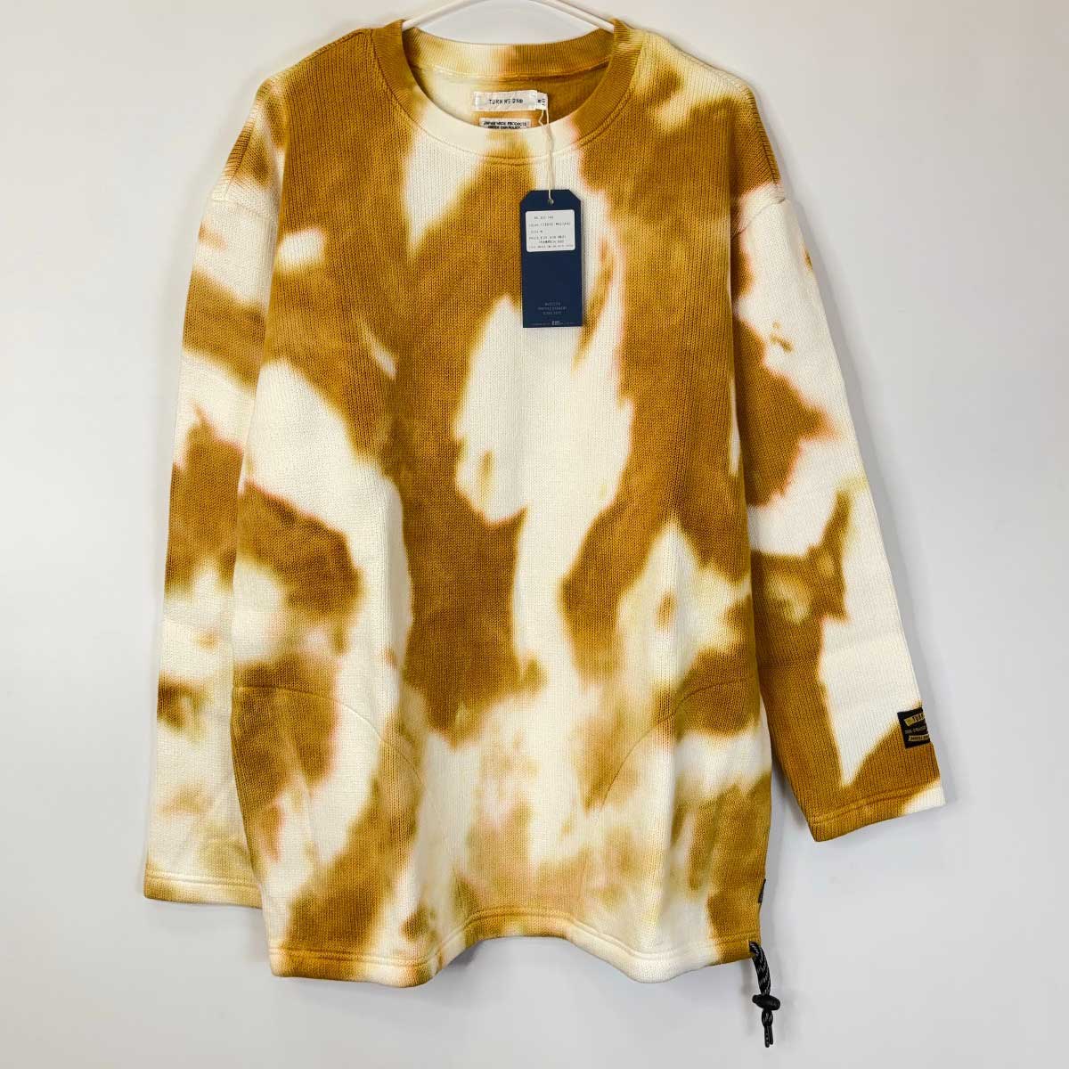 【中古・未使用品】TURN ME ON ターンミーオン TIEDYE タイダイ コットン セーター M マスタード 123-540 メンズ